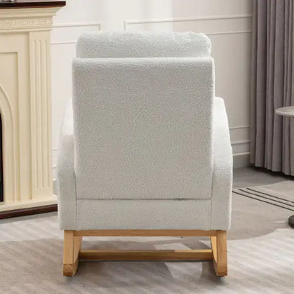 White Accent Rocking Chair with Footrest (26.77D X 38.36W X 39.76H inches)