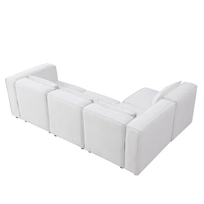 Beige Modular Sofa with Chenille Fabric (92.60 inches)