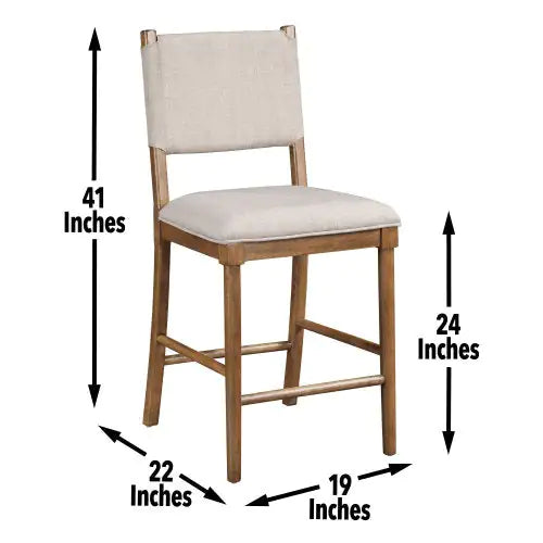 Light Brown Counter Chair with Wood (22.00 inches)