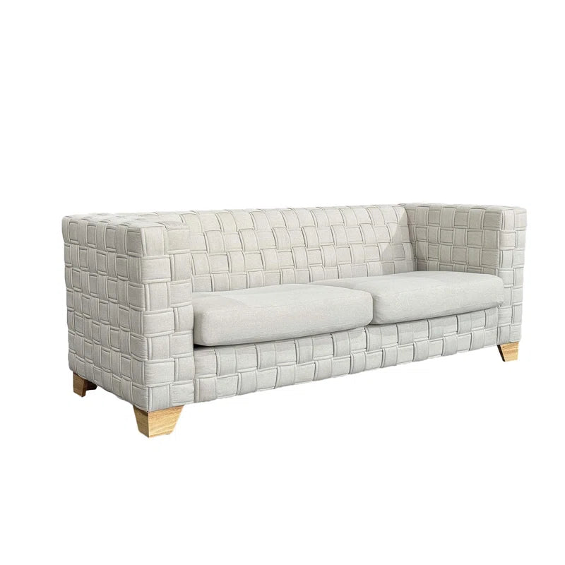 Light Beige FX-D1 SOFA SET with Oak Natural Wood Color Sofa Legs