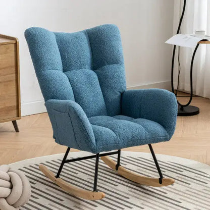 Blue Rocking Chair with Pocket (30.3 inches)