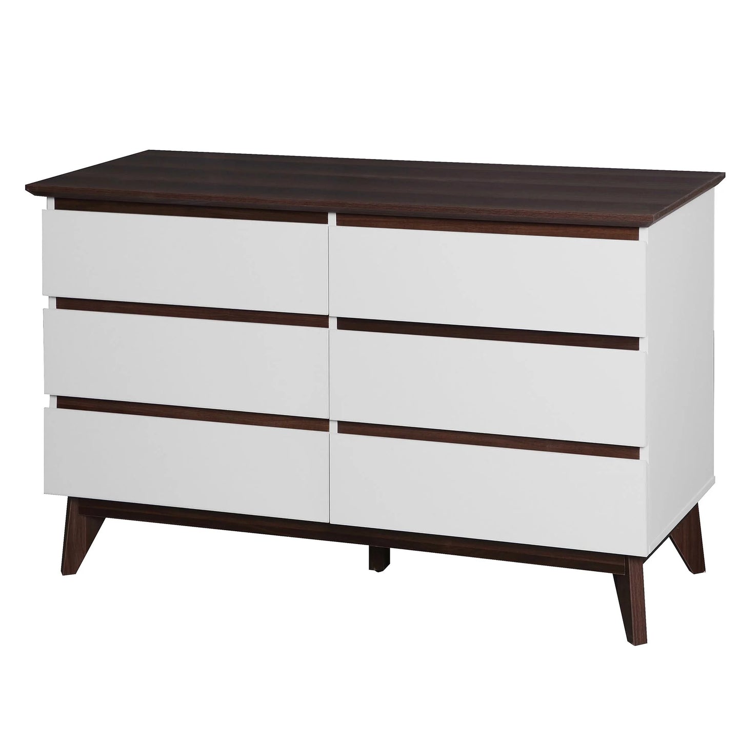 White Particle Board Cabinet with 6 Drawers (47.2 inches)