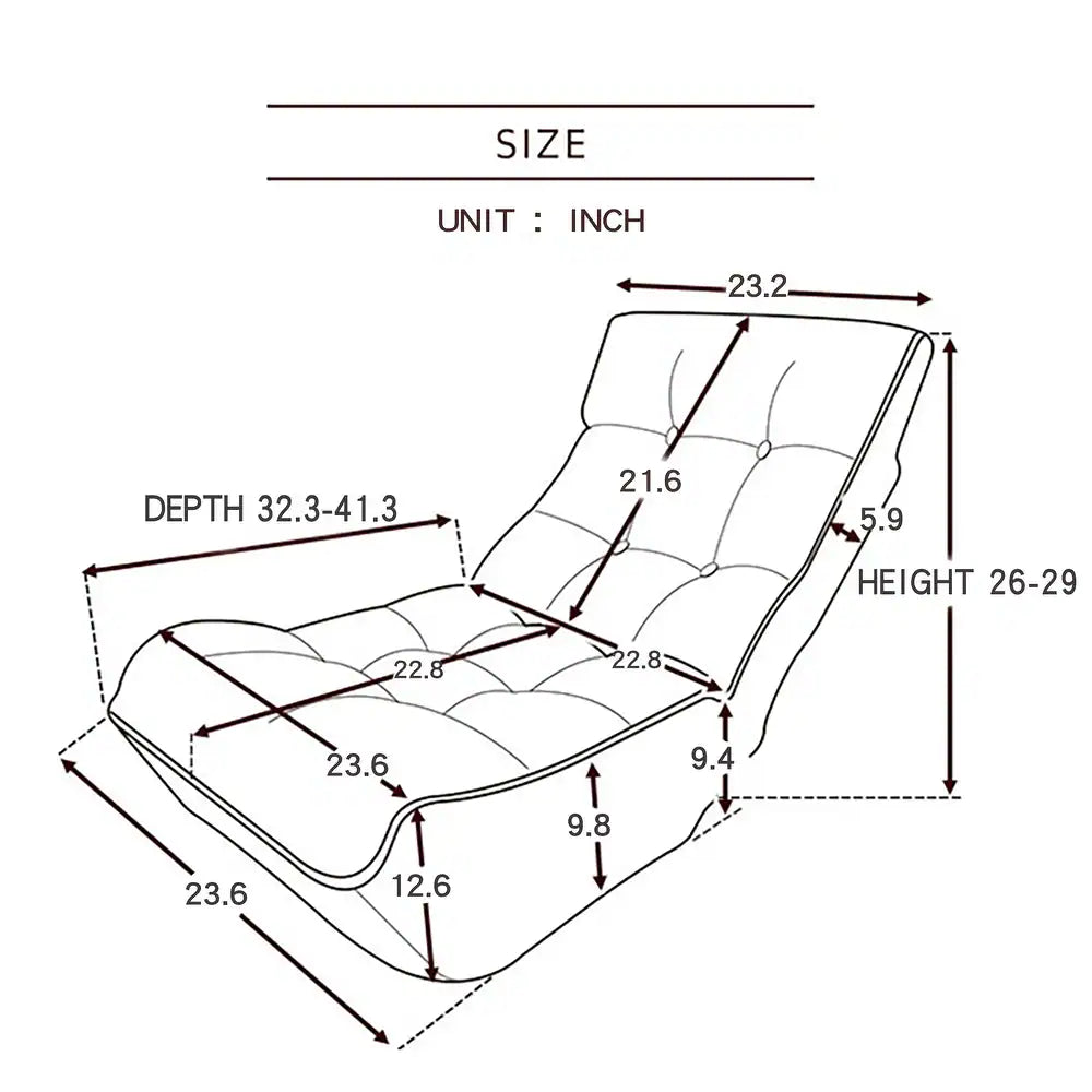 Navy Single Sofa Reclining Chair with Adjustable Feature (23.60 x 41.30 x 29.00 inches)