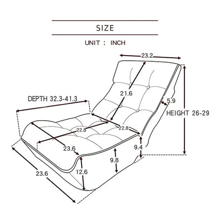 Navy Single Sofa Reclining Chair with Adjustable Feature (23.60 x 41.30 x 29.00 inches)