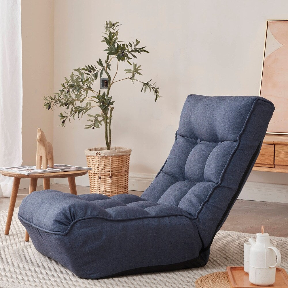 Navy Single Sofa Reclining Chair with Adjustable Feature (23.60 x 41.30 x 29.00 inches)