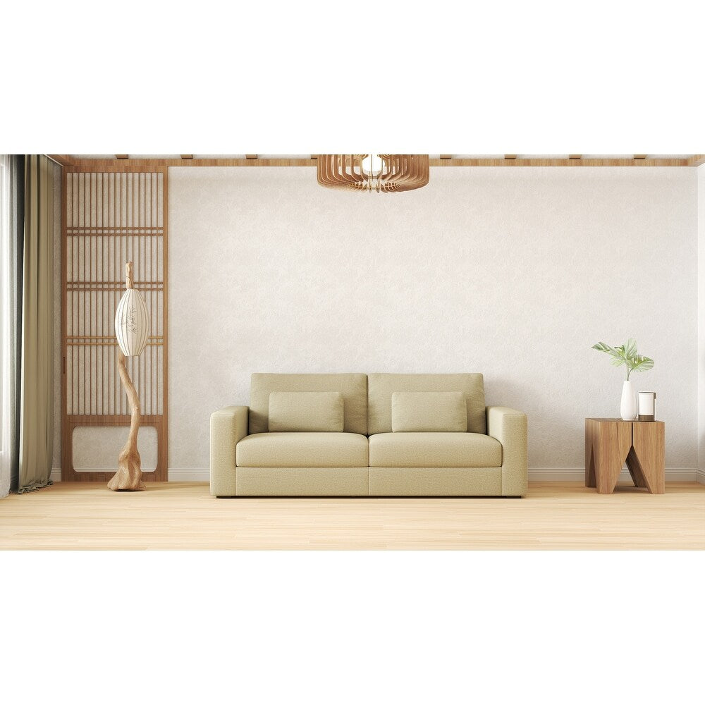 Beige Modern Sofa with Detachable Cover & Double Cushioning (83 inches)