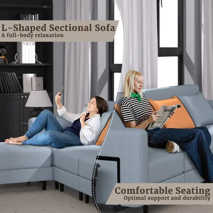 LIGHT GREY Combination Sofa with Modular Design (104.31 inches)