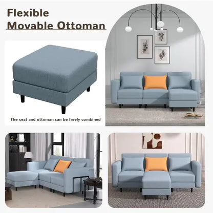 Light Gray Combination Sofa with Modular Design (78 inches)