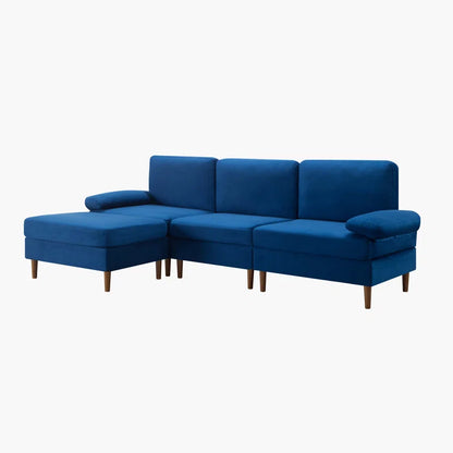 Navy Blue Modular Sectional Sofa with Velvet (102.4 inches)