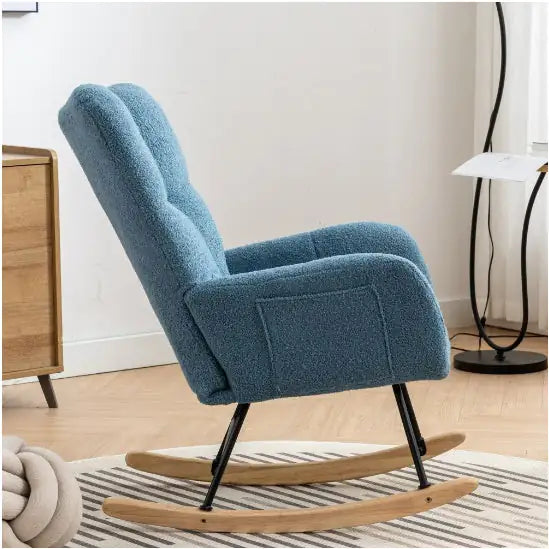 Blue Rocking Chair with Pocket (30.3 inches)