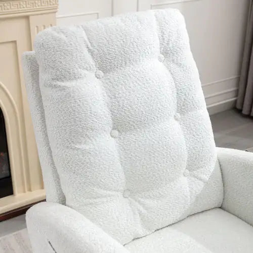 White Accent Rocking Chair with Footrest (26.77D X 38.36W X 39.76H inches)