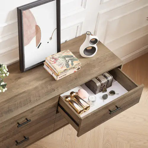 Walnut Brown Chest with 4 Drawers (47.2 inches)