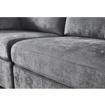 Grey Modular Sofa with Soft Chenille Fabric (3 Seat)