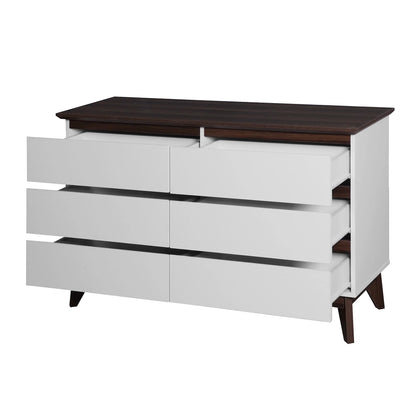 White Particle Board Cabinet with 6 Drawers (47.2 inches)