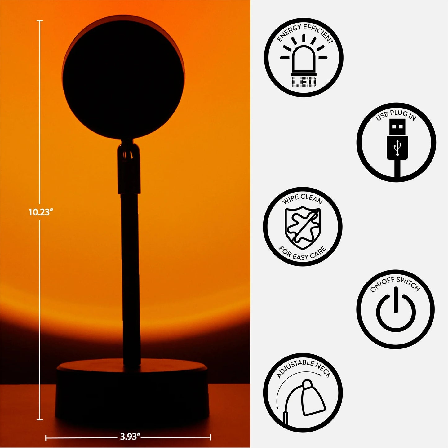 Sunset Lamp with Adjustable Head