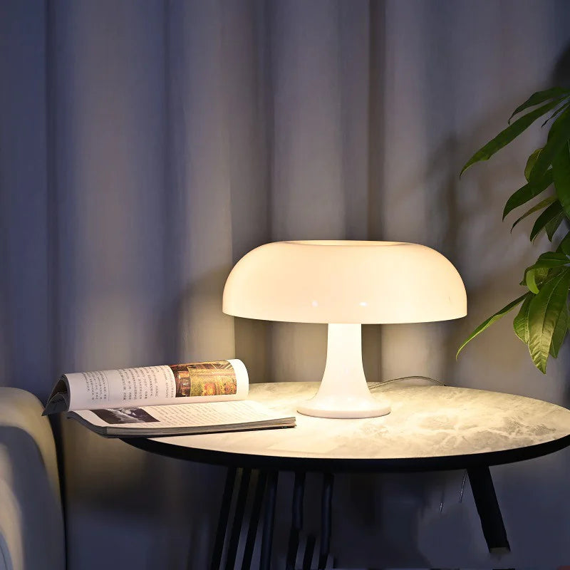 Orange Mushroom Table Lamp with USB Three-Color Stepless Dimming (Cream White)