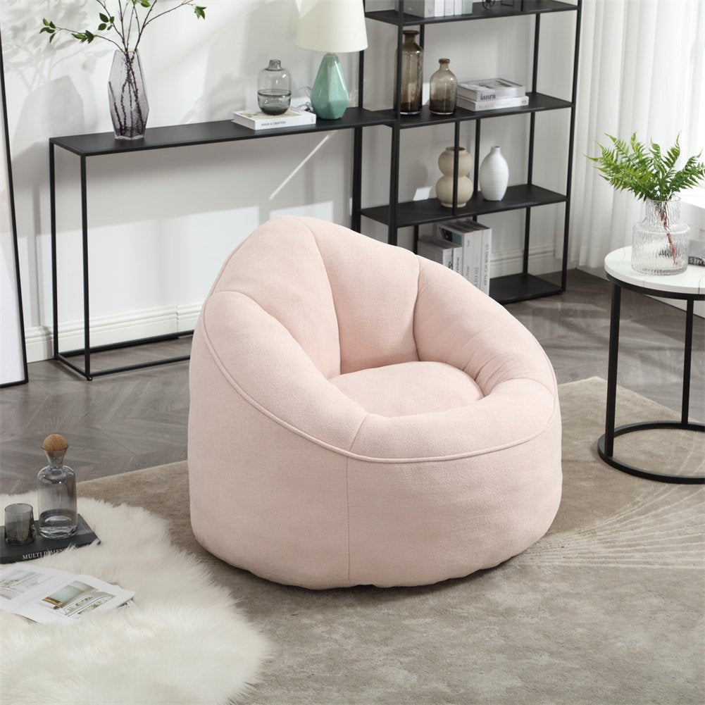 Pink Bedding Bean Bag Sofa Chair with Footrest (40.00 inches)