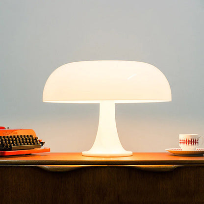 Orange Mushroom Table Lamp with USB Three-Color Stepless Dimming (Cream White)