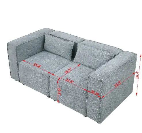 Beige Modular Sofa with Chenille Fabric (67.80 inches)