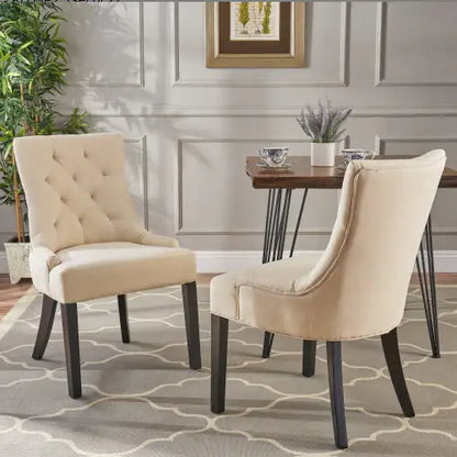 Beige Dining Chair with Fabric (21.50 inches)