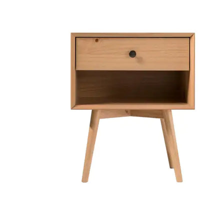 Caramel Mid-Century Modern Nightstand with Single-Drawer (20 inches)