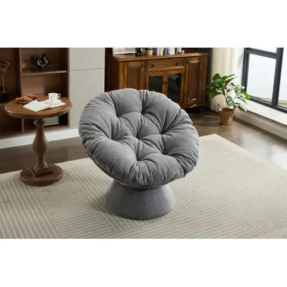 Dark Grey Oversized Swivel Accent Chair with 360 Swivel Feature (37.00 inches)