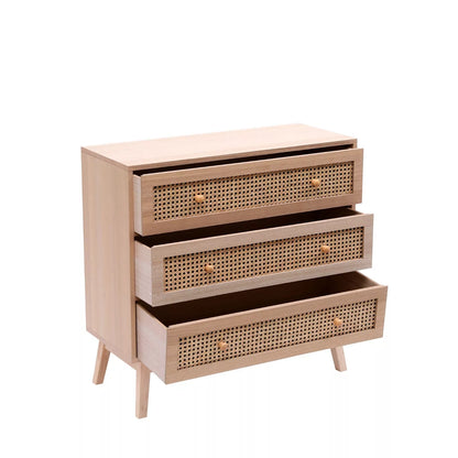 Natural 3-Drawers Rattan Storage Cabinet with Drawers Included (31.5 inches)