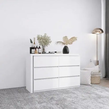 White Extended Desktop with 6 Drawers (45.30 inches)