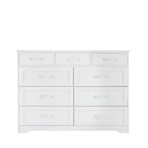 White Bedroom Dresser with Antique Handles (47.56 inches)