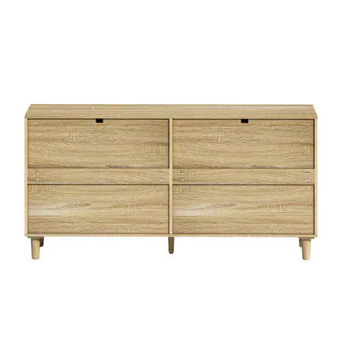 Natural Rattan Dresser with Metal Handle & Wood Legs (59.06 inches)