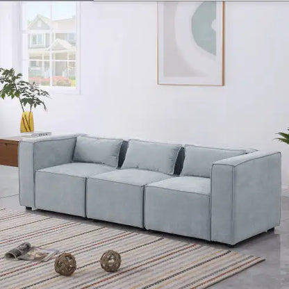 Beige Modular Sofa with Soft Seat and Back (92.60 inches)