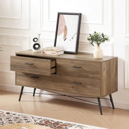 Walnut Brown Chest with 4 Drawers (47.2 inches)